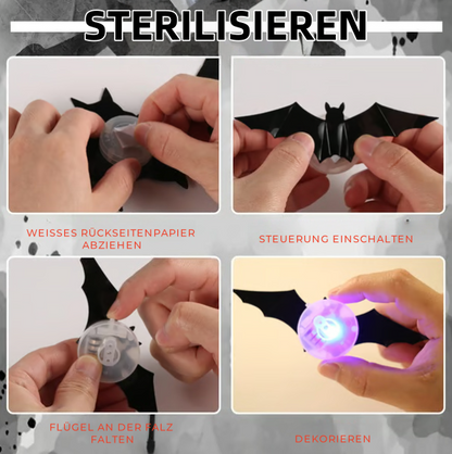 🦇Halloween 3D-Leuchtfledermäuse