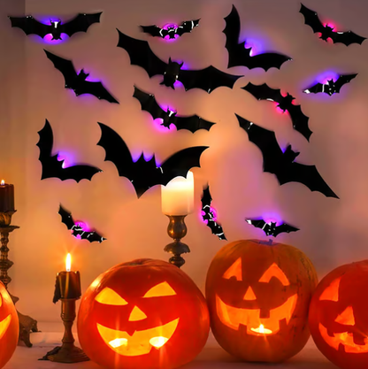 🦇Halloween 3D-Leuchtfledermäuse