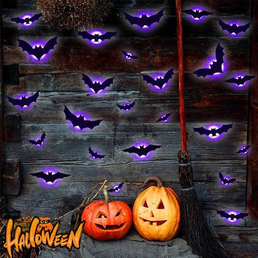 🦇Halloween 3D-Leuchtfledermäuse