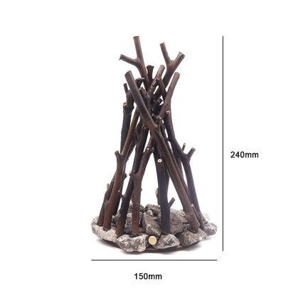 Handgefertigte Tischlampe mit Steinsockel und Baumzweig, natürlich und originell, jede ist ein Unikat