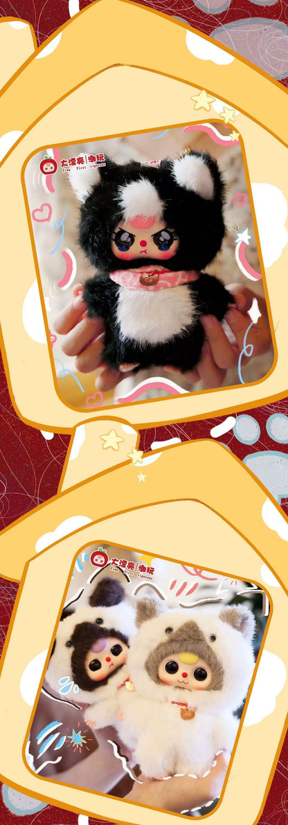 Baby three Wessen Katze bin ich? Plüsch, trendiges Spielzeug, Blindbox, Anhänger, Geschenk